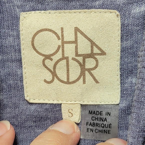 Chaser Distressed Purple Burnout Tshirt Womens S High Neck Long Sleeve Grunge - Picture 4 of 13